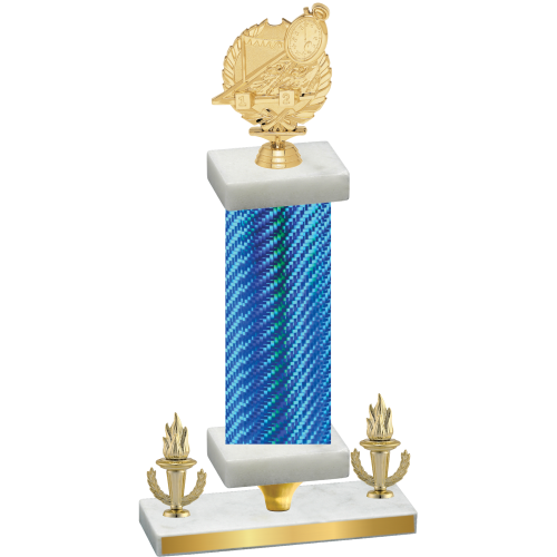 Premium Single Blue Carbon Fiber Victory Swimming Trophy