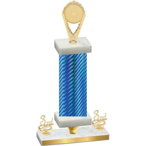 Premium Single Blue Carbon Fiber Third Place Insert Trophy