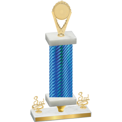 Premium Single Blue Carbon Fiber Third Place Insert Trophy