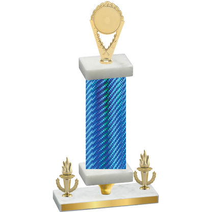 Premium Single Blue Carbon Fiber Victory Insert Trophy