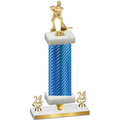 Premium Single Blue Carbon Fiber Year Hockey Trophy
