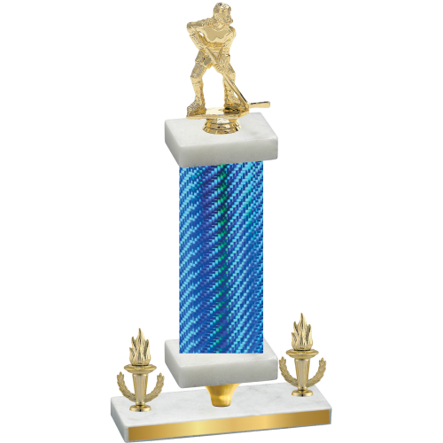 Premium Single Blue Carbon Fiber Victory Hockey Trophy