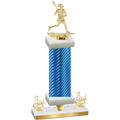 Premium Single Blue Carbon Fiber Third Place Lacrosse Trophy