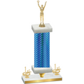 Premium Single Blue Carbon Fiber First Place Victory Trophy