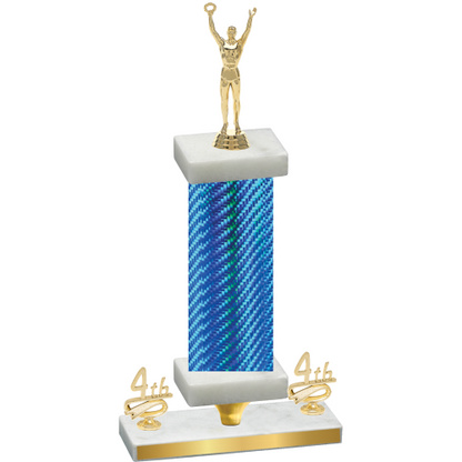 Premium Single Blue Carbon Fiber Fourth Place Victory Trophy