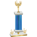 Premium Single Blue Carbon Fiber Second Place Victory Trophy