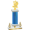Premium Single Blue Carbon Fiber Victory Pickleball Trophy