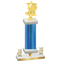 Premium Single Blue Carbon Fiber Year Pickleball Trophy