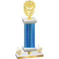 Premium Single Blue Carbon Fiber First Place Pickleball Trophy