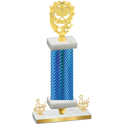Premium Single Blue Carbon Fiber Third Place Pickleball Trophy