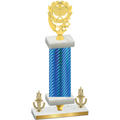 Premium Single Blue Carbon Fiber Victory Pickleball Trophy