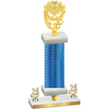 Premium Single Blue Carbon Fiber Year Pickleball Trophy