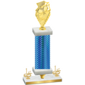 Premium Single Blue Carbon Fiber First Place Pickleball Trophy