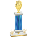 Premium Single Blue Carbon Fiber Second Place Pickleball Trophy