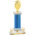 Premium Single Blue Carbon Fiber Third Place Pickleball Trophy