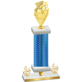 Premium Single Blue Carbon Fiber Fourth Place Pickleball Trophy