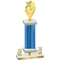 Premium Single Blue Carbon Fiber Year Pickleball Trophy