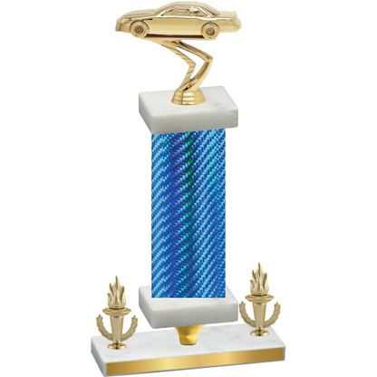 Premium Single Blue Carbon Fiber Victory Cars Trophy