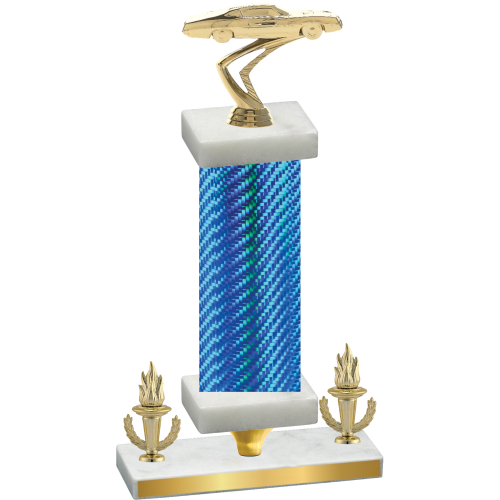 Premium Single Blue Carbon Fiber Victory Cars Trophy