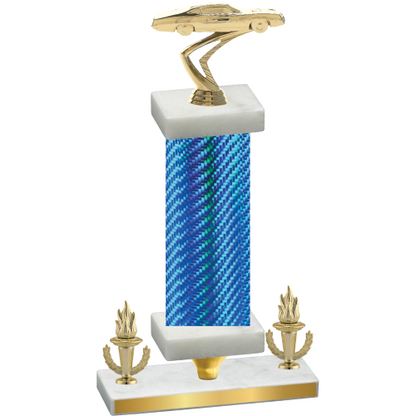 Premium Single Blue Carbon Fiber Victory Cars Trophy