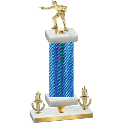 Premium Single Blue Carbon Fiber Victory Shooter Trophy
