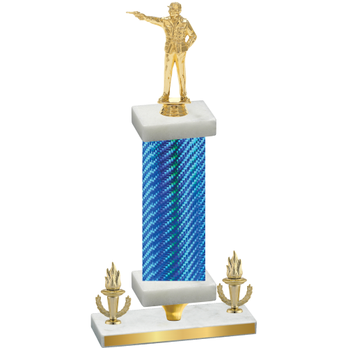 Premium Single Blue Carbon Fiber Victory Shooter Trophy