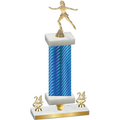 Premium Single Blue Carbon Fiber Year Skater Trophy