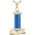 Premium Single Blue Carbon Fiber Third Place Weights Trophy