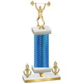 Premium Single Blue Carbon Fiber Victory Weights Trophy
