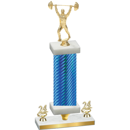 Premium Single Blue Carbon Fiber Year Weights Trophy