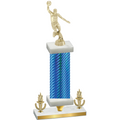 Premium Single Blue Carbon Fiber Victory Basketball Trophy