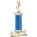 Premium Single Blue Carbon Fiber First Place Majorette Trophy