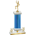 Premium Single Blue Carbon Fiber Year Majorette Trophy