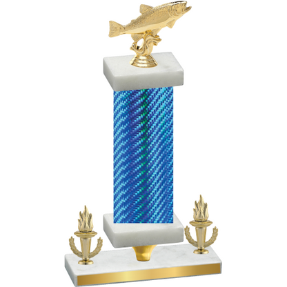 Premium Single Blue Carbon Fiber Victory Fishing Trophy