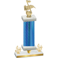 Premium Single Blue Carbon Fiber Fourth Place Music Trophy