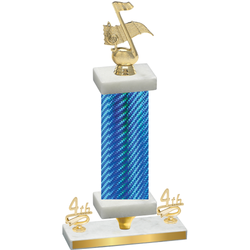 Premium Single Blue Carbon Fiber Fourth Place Music Trophy