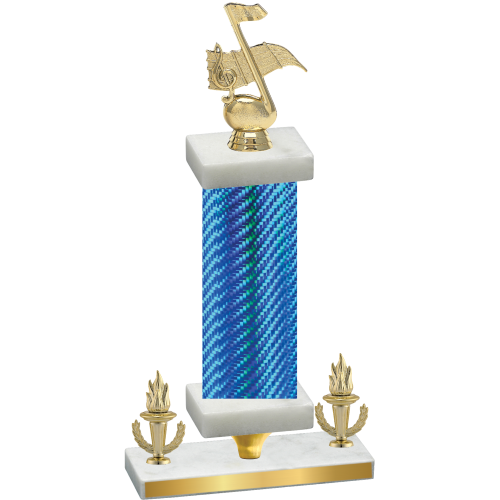 Premium Single Blue Carbon Fiber Victory Music Trophy
