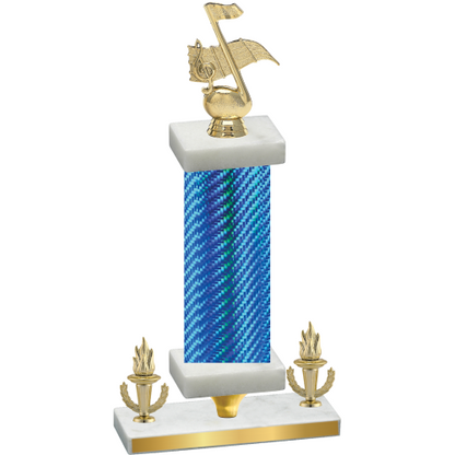 Premium Single Blue Carbon Fiber Victory Music Trophy