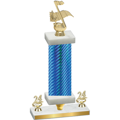 Premium Single Blue Carbon Fiber Year Music Trophy