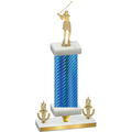 Premium Single Blue Carbon Fiber Victory Golf Trophy