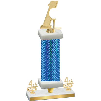 Premium Single Blue Carbon Fiber Fourth Place Golf Trophy