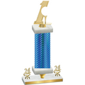 Premium Single Blue Carbon Fiber Year Golf Trophy