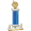 Premium Single Blue Carbon Fiber Year Baseball Trophy