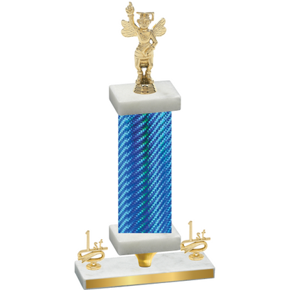 Premium Single Blue Carbon Fiber First Place Academics Trophy