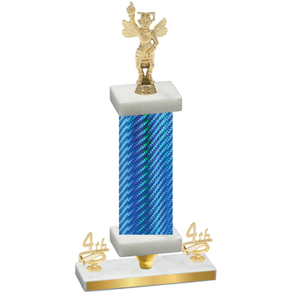 Premium Single Blue Carbon Fiber Fourth Place Academics Trophy