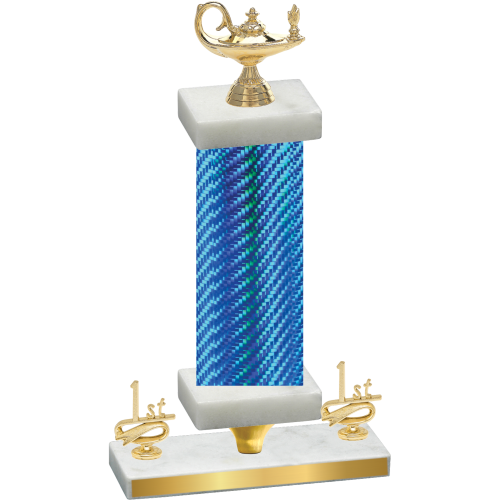 Premium Single Blue Carbon Fiber First Place Academics Trophy