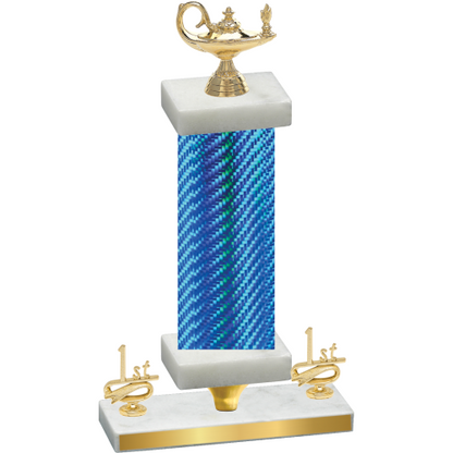 Premium Single Blue Carbon Fiber First Place Academics Trophy