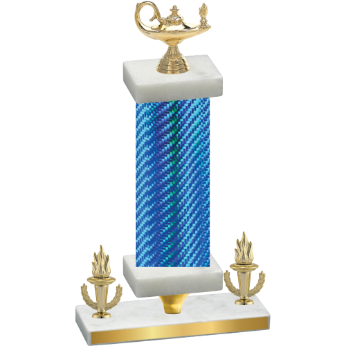 Premium Single Blue Carbon Fiber Victory Academics Trophy