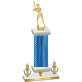 Premium Single Blue Carbon Fiber Victory Softball Trophy