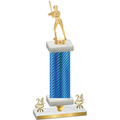 Premium Single Blue Carbon Fiber Year Softball Trophy